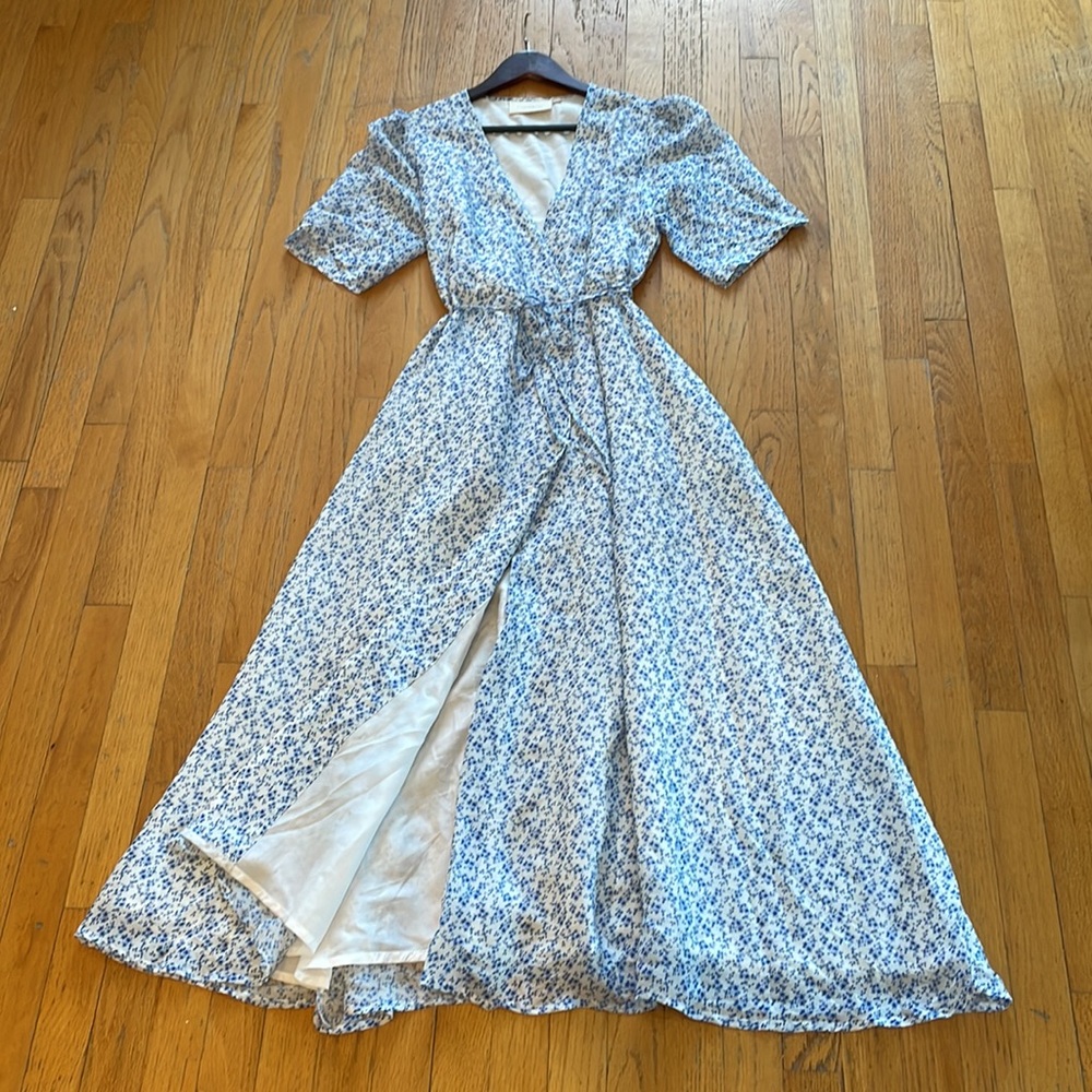 Floral Blue Maxi Dress
